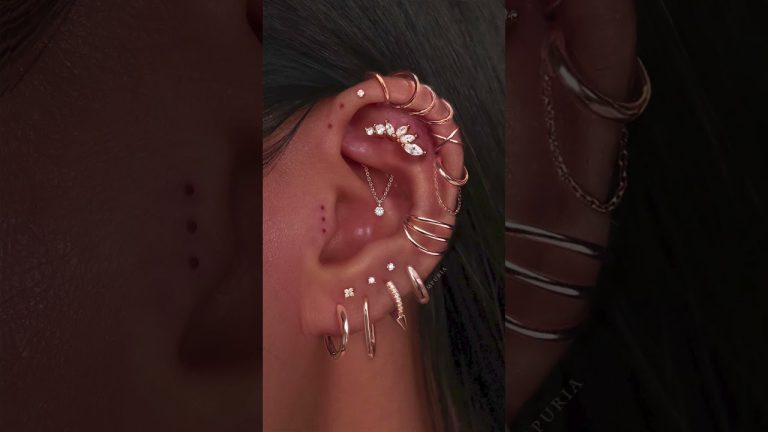Hoop Multiple Ear Piercing Ideas for Women Gold Cartilage Earrings