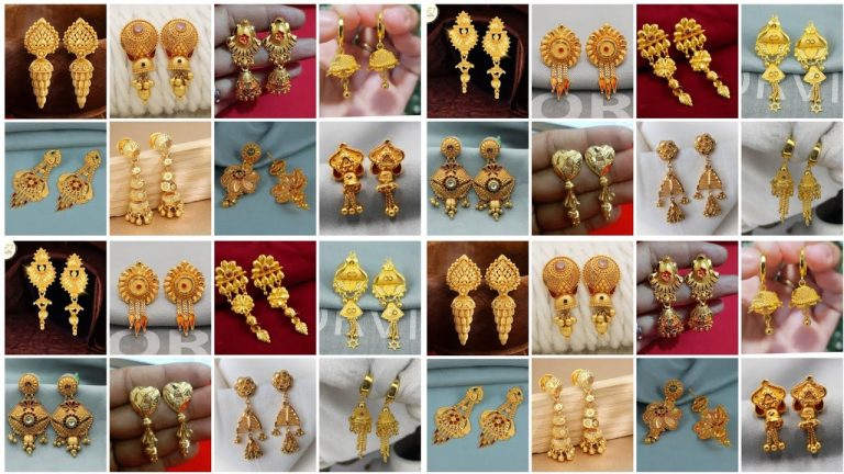 Latest and Beautiful Gold Earrings Design for Women ||Trendy Gold Jhumka Earrings Designs 2025