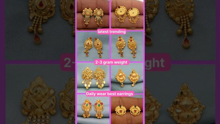 latest gold earrings designs with price new model gold earrings designs in 2 – 3 gram #goldearrings
