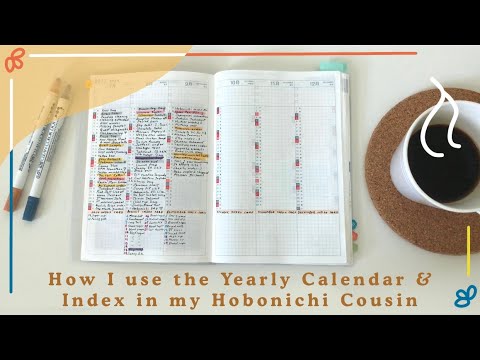 How I use the Yearly Calendar and Index pages of the Hobonichi Cousin | 2022 A5 Planner System