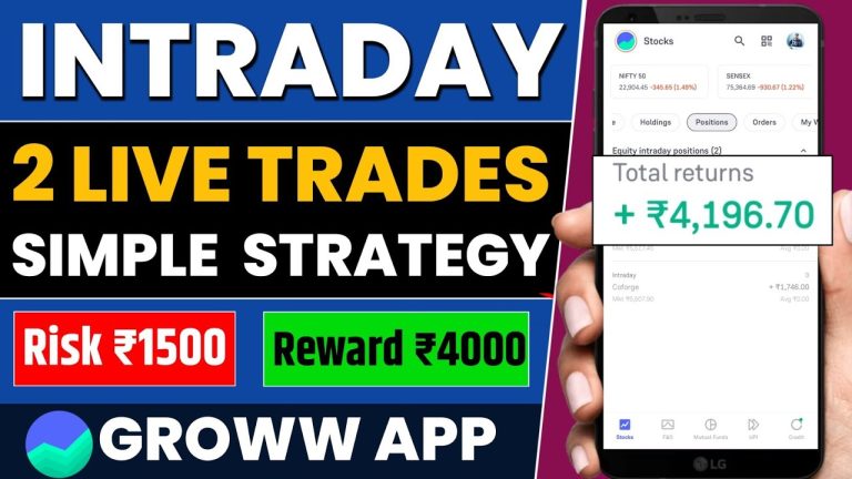 Intraday Trading First Trade Make Profit || Groww App Intraday Trading Strategy  || Easy Way