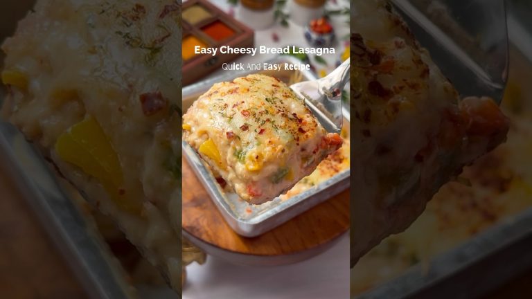 Easy Cheesy Bread Lasagna | Quick And Easy Recipe #trending #viral #ytshorts #shorts #cheese