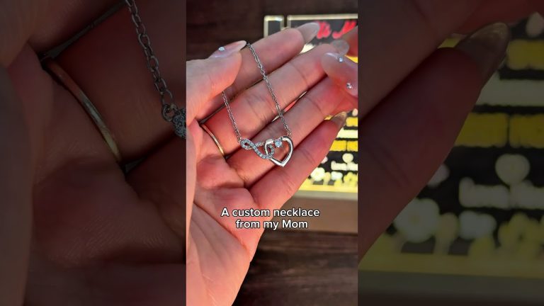 First Mom New Mom Gift | Personalized LED Light Acrylic Photo Plaque With Infinity Necklace