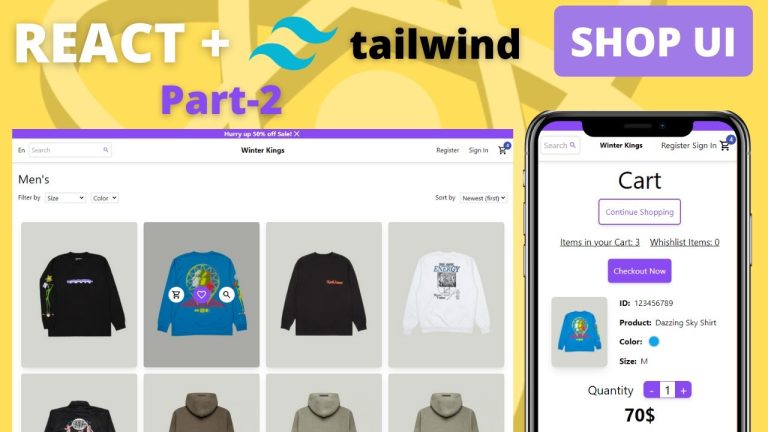 Part #2 | ECommerce App Design | Source Code |  Web Shopping Cart | React, Tailwindcss, Material ui
