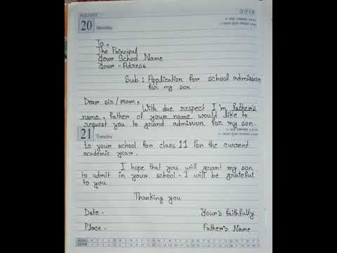 letter-Application for school admission for my son