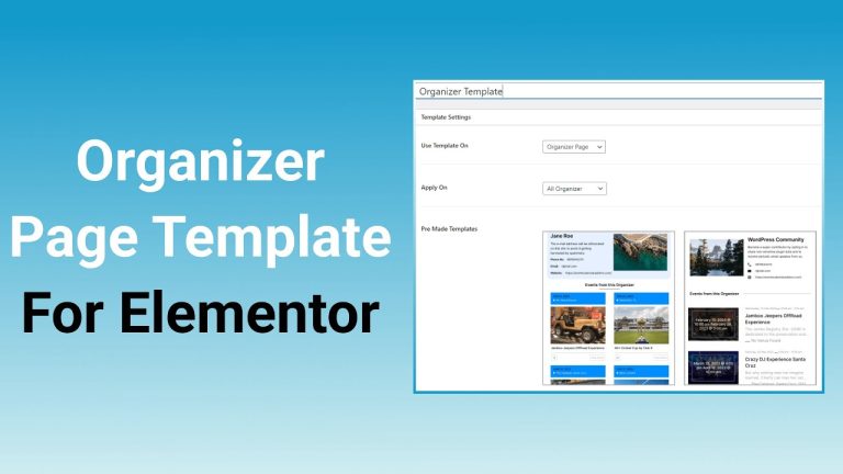 Organizer Page templates || Event Single Page Builder Pro For The Events Calendar
