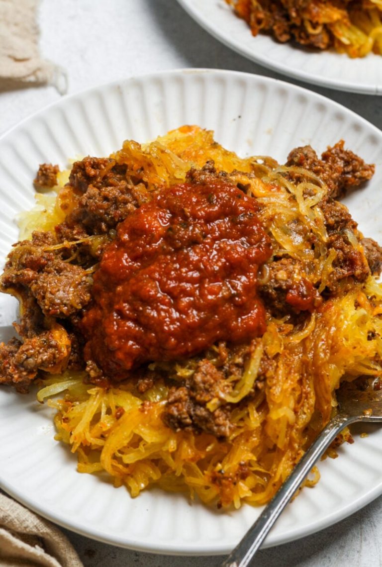 Spaghetti Squash with Meat Sauce ⋆ 100 Days of Real Food