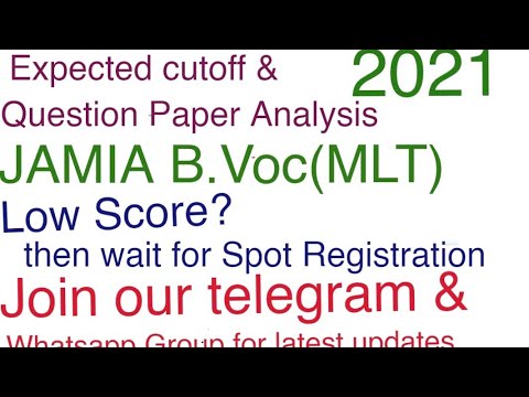 Expected cutoff & complete analysis of JAMIA B.Voc.Medical Laboratory Science/Electrophysiology 2021