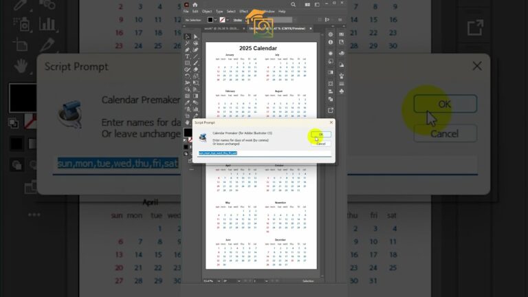 Calendar Premaker #calendardesign #scripts #effects #tipstricks #illustratortutorial #shorts #osdc