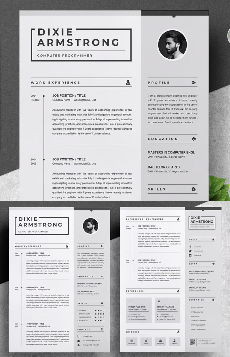 25 Best Professional CV Resume Templates 2025
