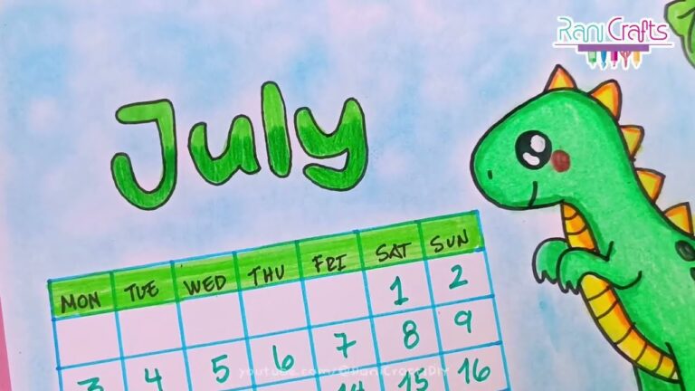 DIY – July Calendar – Bullet journal, decoration, organization ideas.