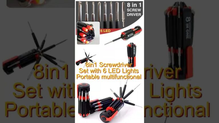8in1 Screwdriver Set with 6 LED Lights, Portable m