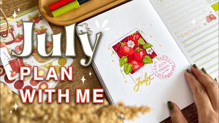 July 2025 Bullet Journal Setup 🍓 Strawberry farm Theme