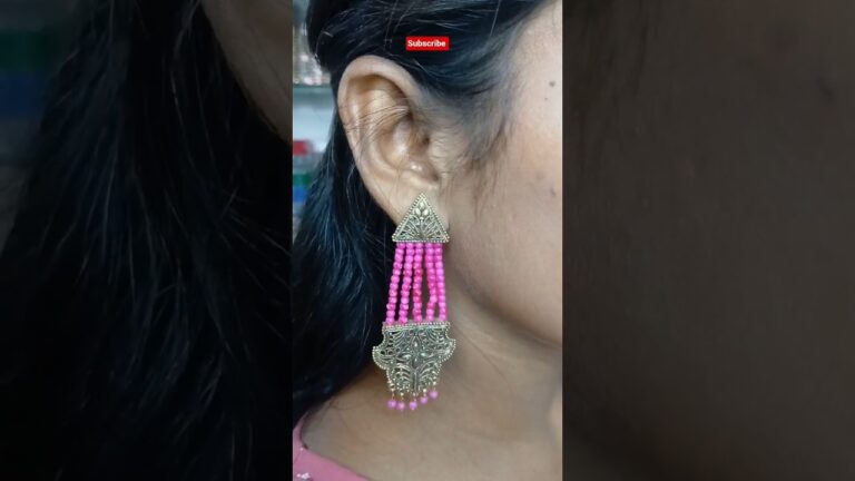 #shorts #earrings light  weight long earrings colour full jumukas jewellery