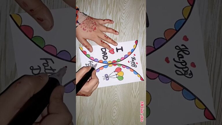 Beautiful Father's Day Card ❤️ #shorts #youtubeshorts #art #fathersday #diy #papa #greetingcard
