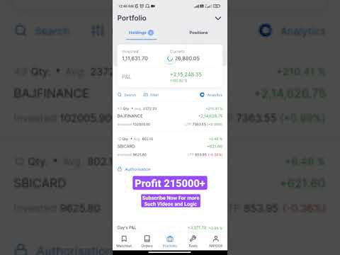 215000++ 🔥🔥 Profit on Live Portfolio 1 | Next 1 Cr Portfolio | #live #shorts #zerodha #ytshorts