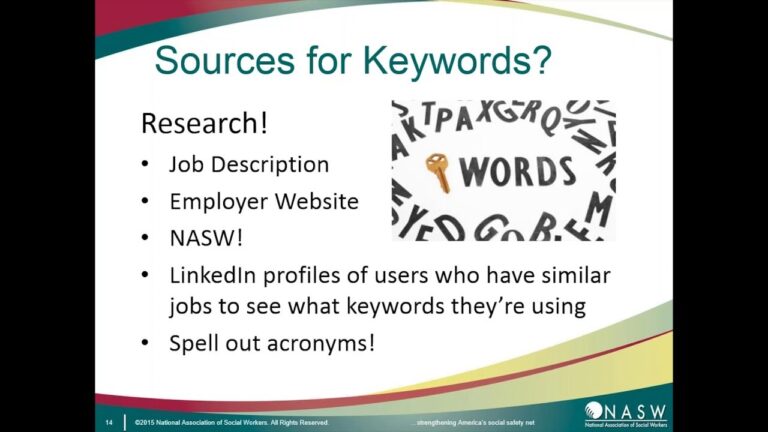 How to Use Keywords to Improve Your Social Work Resume | Social Work Job-Hunting Strategies | NASW
