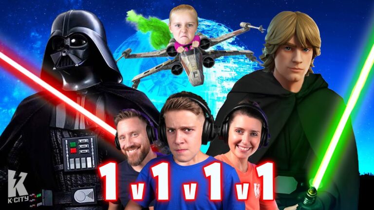 Air Raid on AI VADER! *1v1v1v1 Family Challenge* in Fortnite