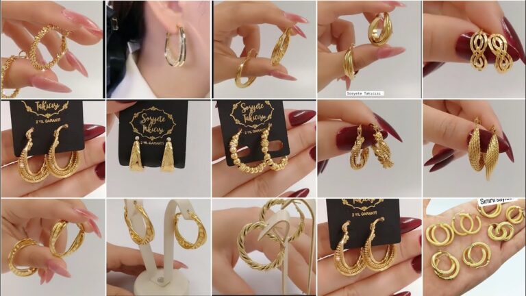 Korean Famous Fancy Gold Hoops Earrings Design Daily Wear Gold Earrings / gold Bali design#earrings