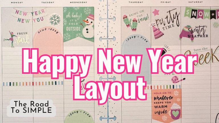 Happy New Year Calendar Spread Layout Ideas for Happy Planner Classic Vertical Layout Planner
