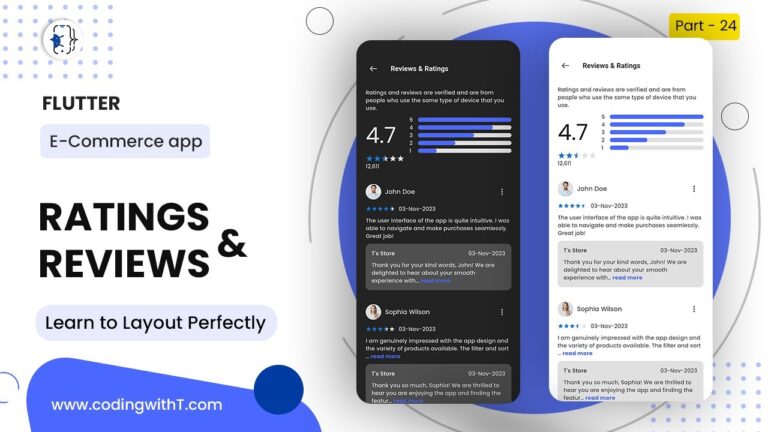 Flutter Ratings and Reviews Screen | Flutter eCommerce App UI