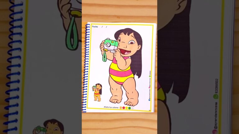 Acompáñame a darle color a Lilo lista para su aventura playera 🌺🎨