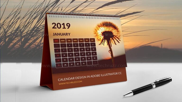 How To Create A Calendar Design In Adobe Illustrator CC 2019, 2020, 2021 | Desk Top Calendar