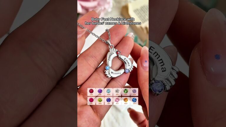 Mom Gifts First Mom New Mom To Be Mom Gifts | Personalized Baby Feet Necklace With Birthstone