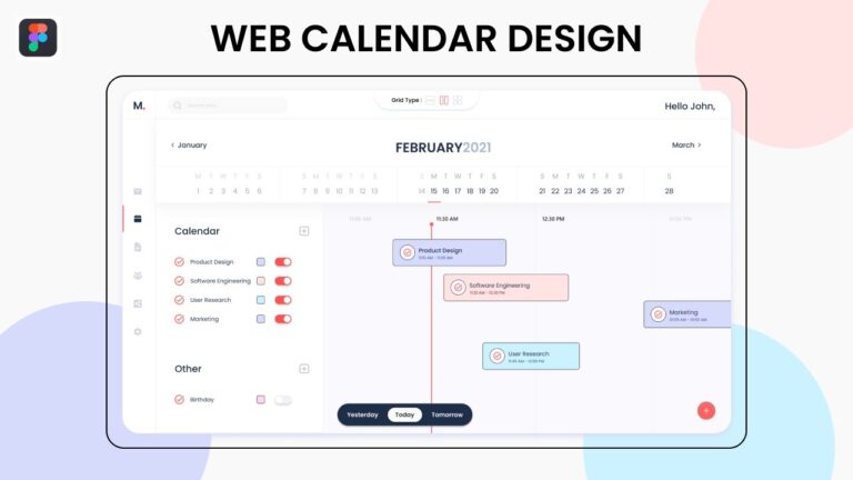Web Calendar Design in Figma | Web Design in Figma | Advance Tutorial of Figma