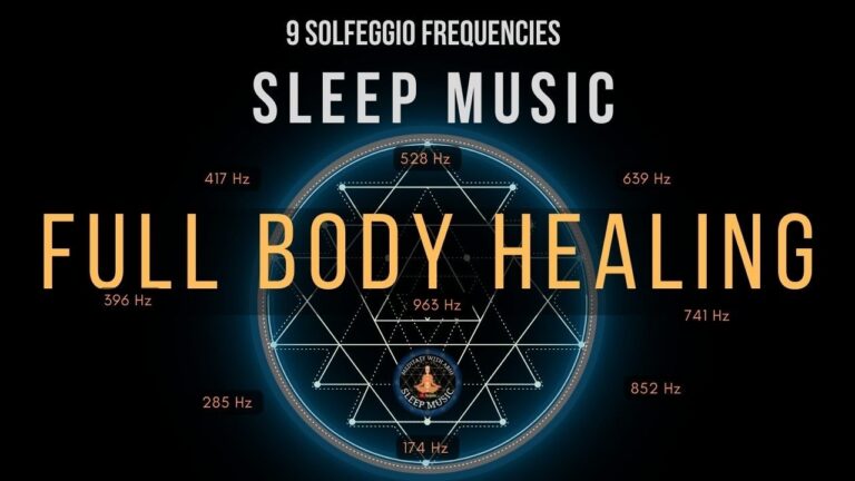 BLACK SCREEN SLEEP MUSIC ☯ All 9 solfeggio frequencies ☯ Full body Healing