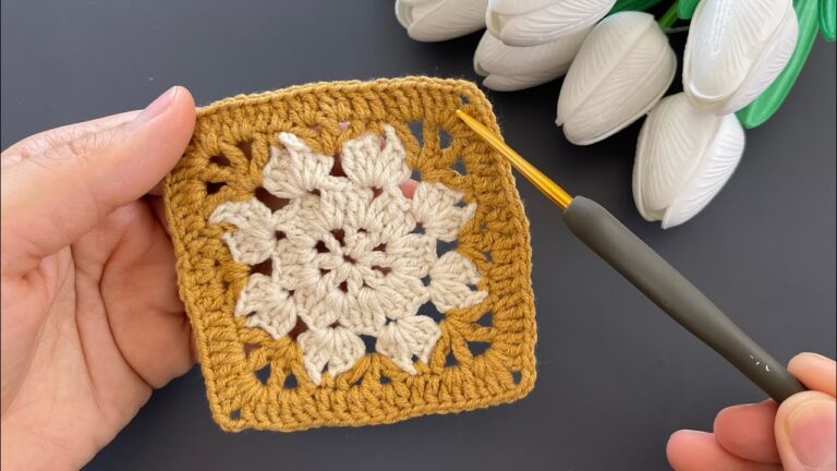 My square crochet motif model that I saw on Pinterest #crochet #kniiting