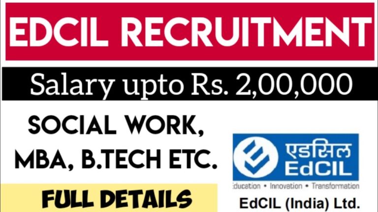 EDCIL Recruitment 2022 | MSW Latest jobs | Social Work jobs 2022