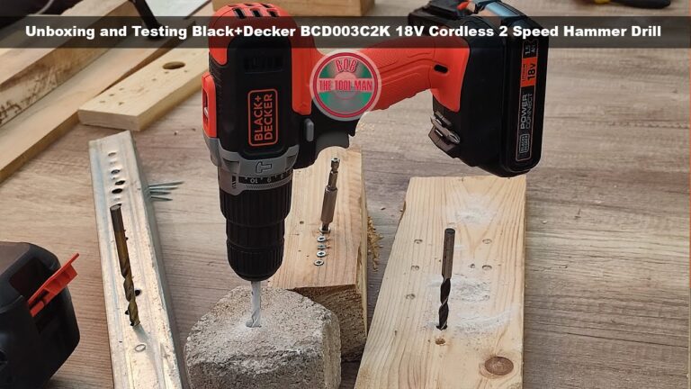 Unboxing and Testing Black+Decker BCD003C2K 18V Cordless Hammer Drill  – Bob The Tool Man