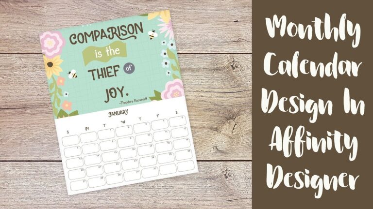 How To Design A Monthly Calendar In Affinity Designer