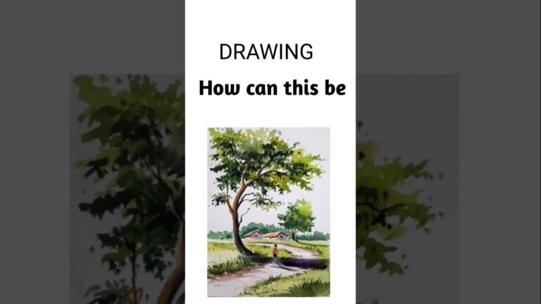 watercolor landscape🥹#trending how can this be#art #trending #shorts