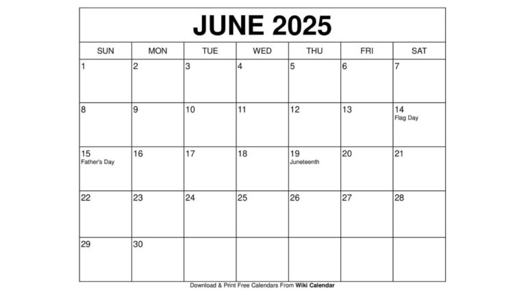 Free Printable June 2025 Calendar Templates With Holidays – Wiki Calendar