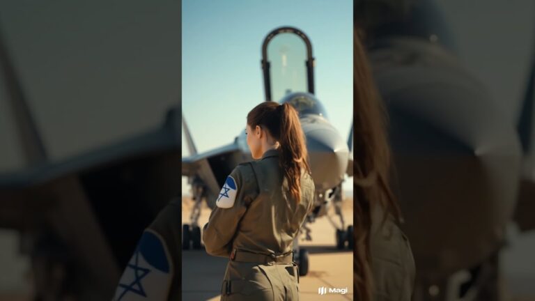 Israeli Female Air Force Soldier with Fighter Jet #shorts #war #airforce #army #ai