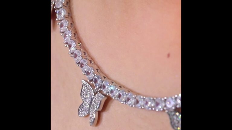 Helloice Women's Butterfly Tennis Chain in Silver