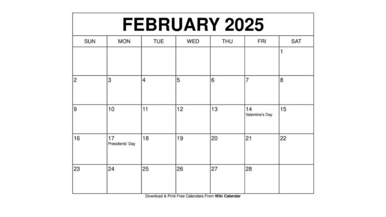 Free Printable February 2025 Calendar Templates With Holidays – Wiki Calendar