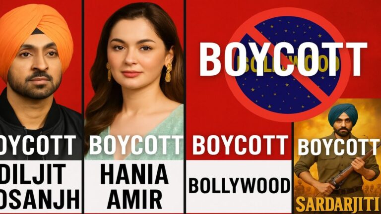 Boycott Diljit Dosanjh, haniya amir and Boycott Bollywood ! Today's social media trends!!