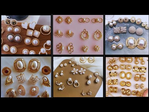 "100 Beautiful Small Pearl Stud Earrings/Pearl Studs Earrings/Latest Earrings designs 2024,Ear tops