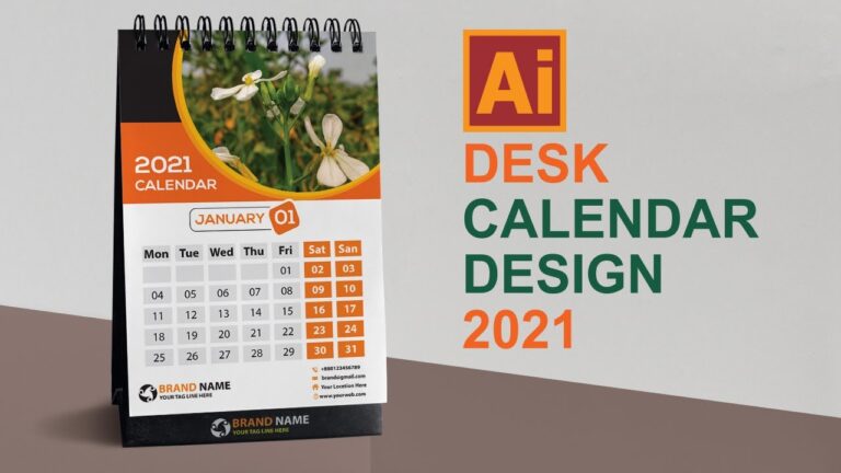 How to Make Desk  Calendar Design 2021 Adobe Illustrator