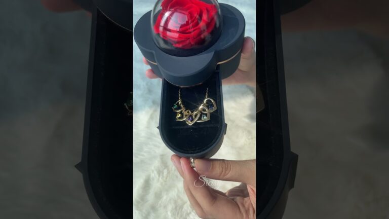 Family Custom Birthstone Heart Necklace – Children Names and Birthstones
