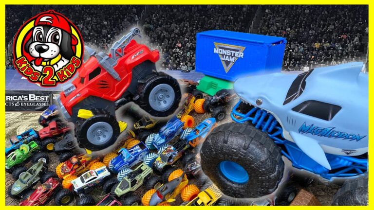 Monster Jam Truck Toys – BIG RC Car UNBOXING! 📦 Megalodon Storm, The Animal, Stunt Shot & Ninja Bots