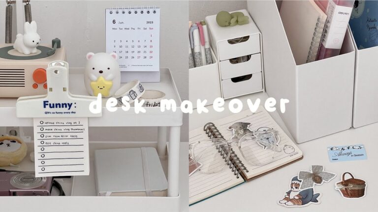 aesthetic desk makeover 🎧 pinterest inspired, shopping at ikea, pegboard setup, shopee haul