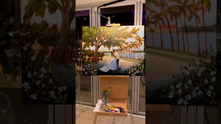 The most epic Haitian wedding painting 🌴 #liveweddingpainting #liveweddingpainter #palmbeachwedding
