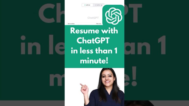 Make resume using ChatGPT in less than one minute! #shorts