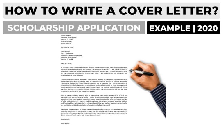 How To Write a Cover Letter For a Scholarship Application? | Example