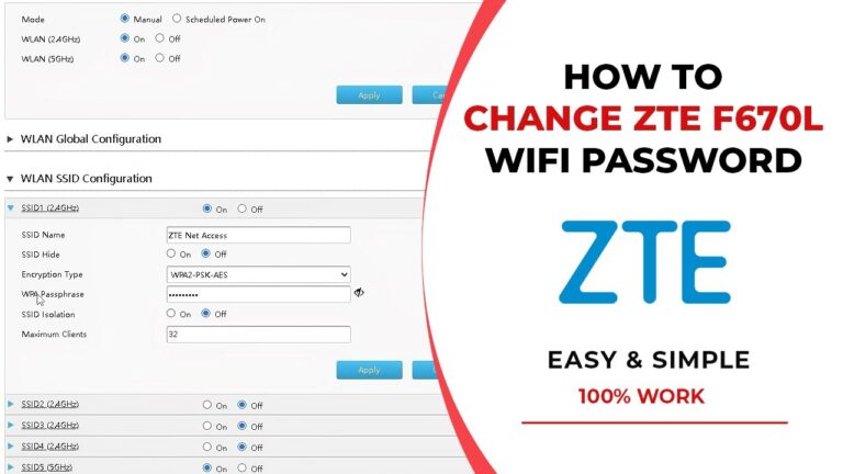 ZTE Wifi Password Change