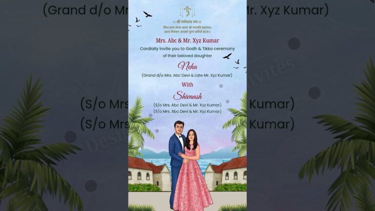 MIEC-B006 | Caricature Engagement Invitation Video  Fun & Personalized Digital Invite Manav Invites